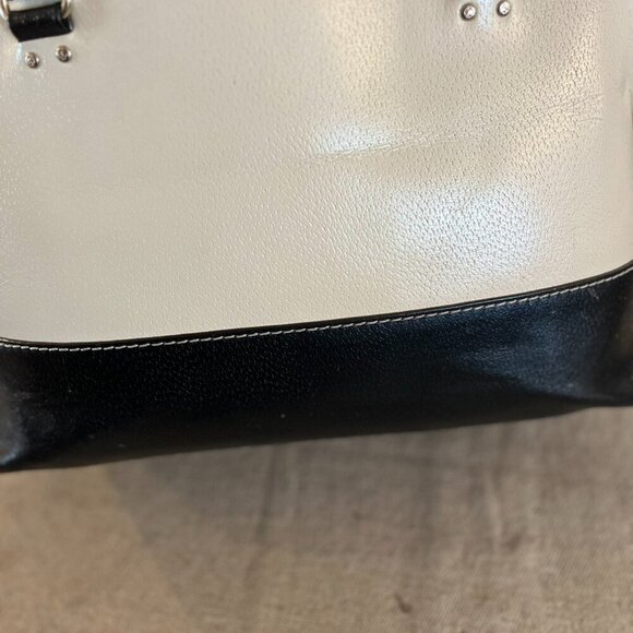Kate Spade Black/Porcelain Leather Rachelle Berkeley Lane Satchel Tote Handbag - Picture 9 of 14